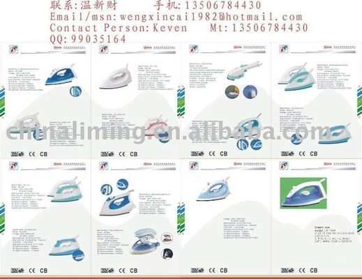 El uso de la hierro eléctrico para el hogar de 230 V para el planchado en seco o con rocío en el hogar
